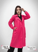 শিক বেল্ট পকেট ওভারকোট লাইট মেরুন